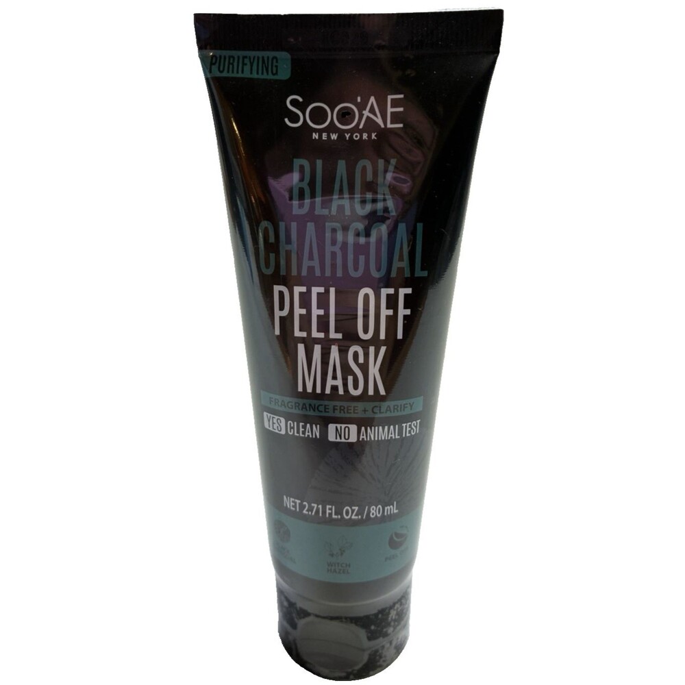 Soo'AE Black Charcoal Peel Off Mask Fragrance Free Clarify 2.71 fl oz Sealed